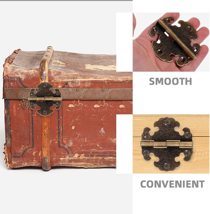 Antique Decorative Copper Hinges Oil Rubbed Bronze Finish For Wooden Box Cabinet Doors - Image 3